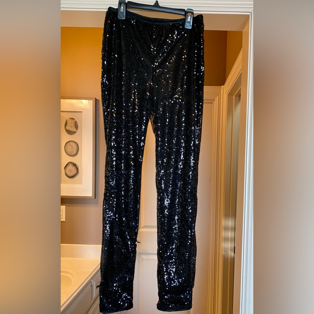 Black sequin leggings
